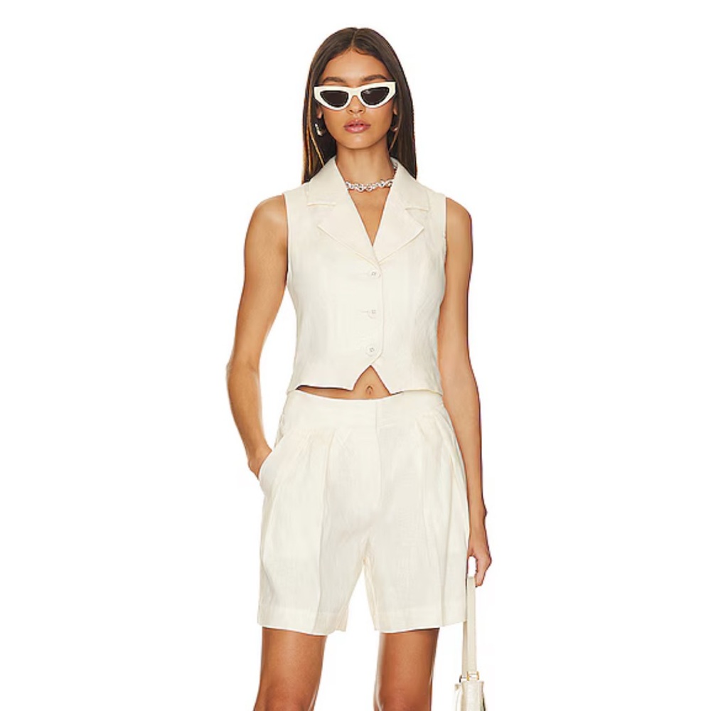 L'Academie Cream Top and Shorts set